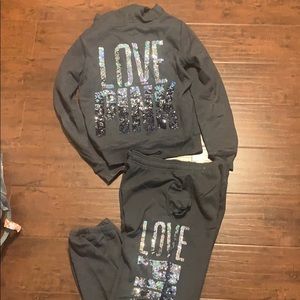 Victoria secret two piece sweatsuit outfit